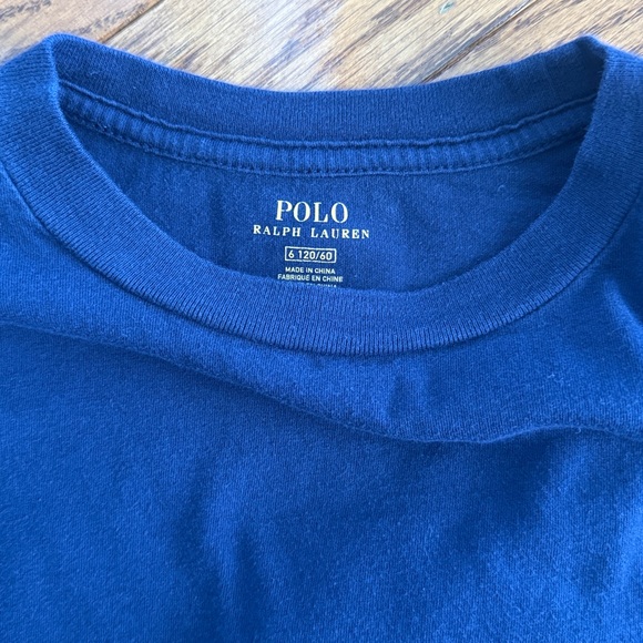 Bundle of Polo by Ralph Lauren Kids Long Sleeve Tees - Navy and Light Blue - Picture 2 of 4